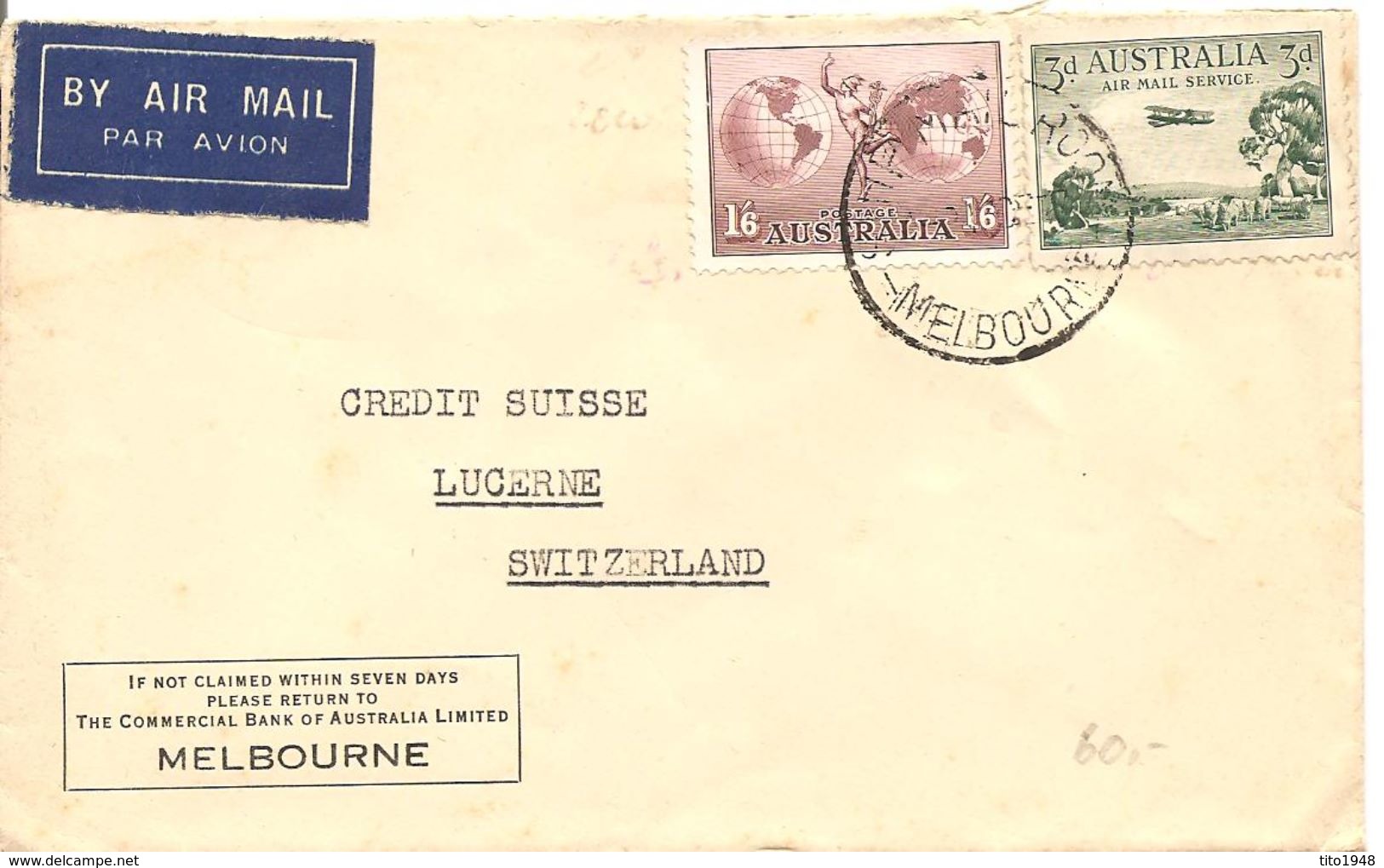 Australia, 1934, Mixed Franking To Switzerland, See Scans! - Brieven En Documenten