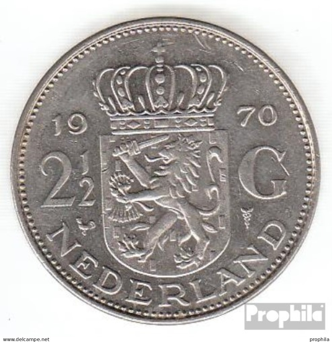 Niederlande KM-Nr. : 191 1980 Sehr Schön Nickel Sehr Schön 1980 2-1/2 Gulden Juliana - 2 1/2 Florín Holandés (Gulden)