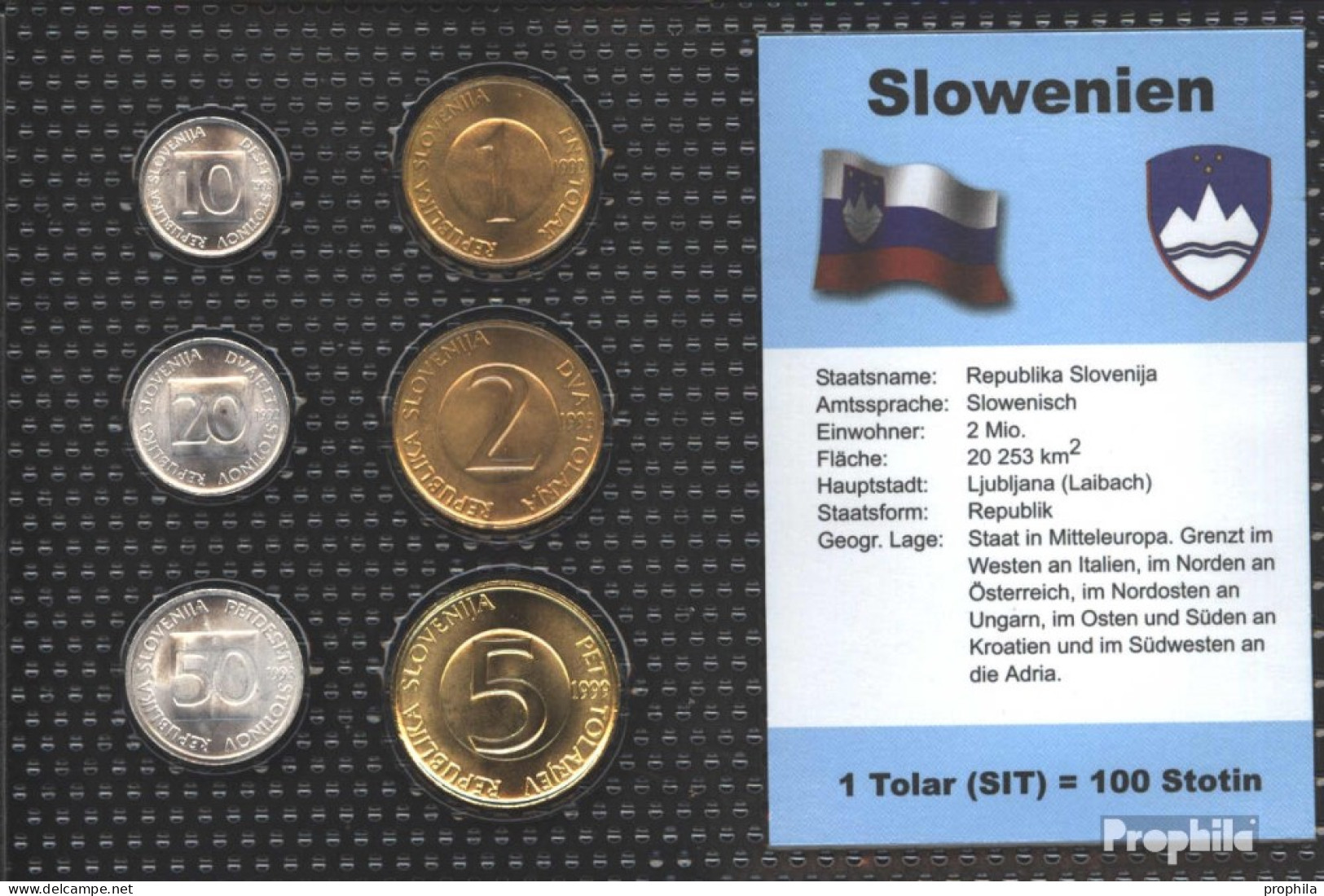 Slowenien Stgl./unzirkuliert Kursmünzen Stgl./unzirkuliert 1992-2004 10 Stotin Bis 5 Tolar - Slovenië