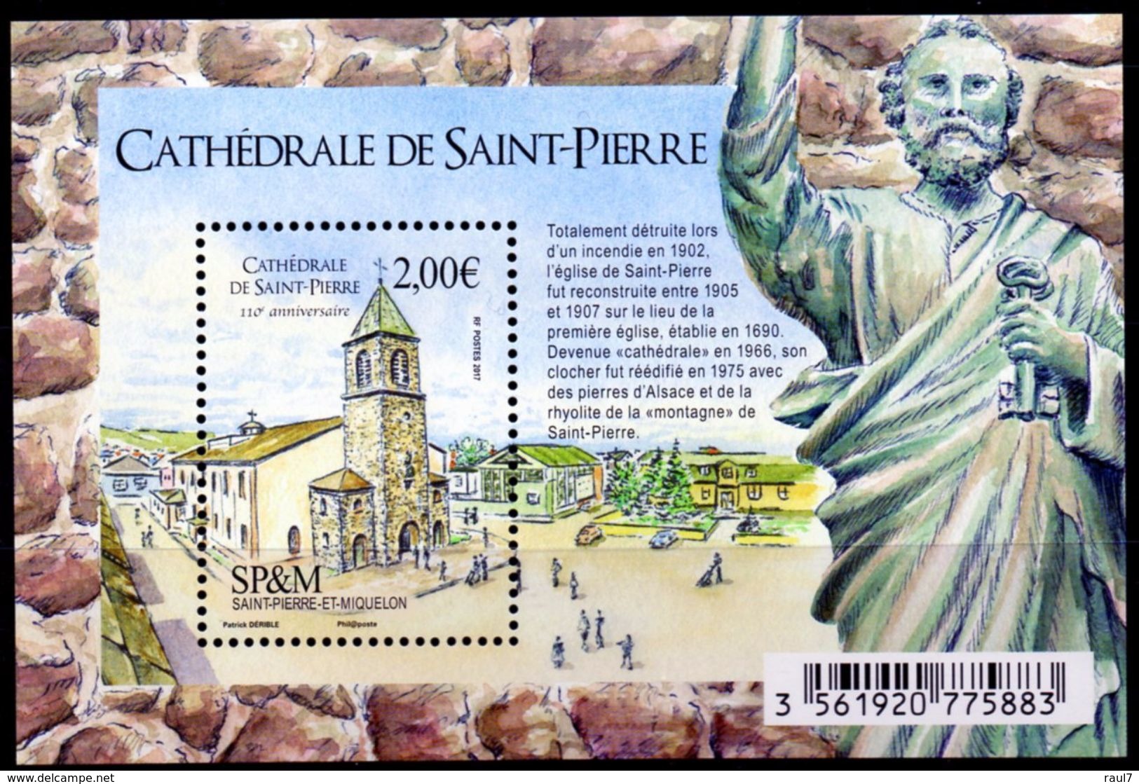 St Pierre Et Miquelon 2017 - Cathédrale De Saint-Pierre - BF Neufs // Mnh - Neufs