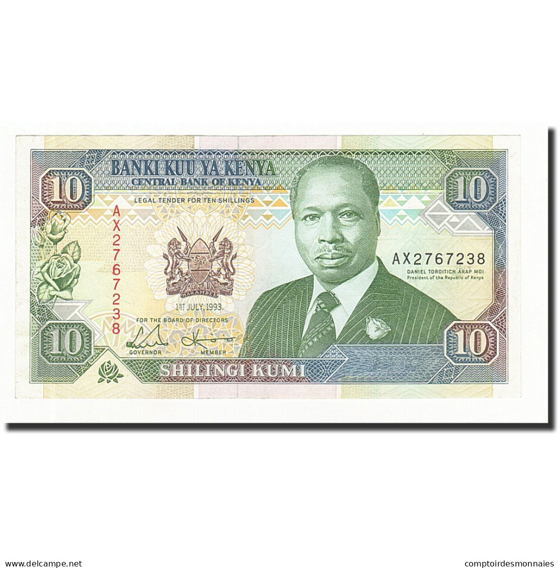 Billet, Kenya, 10 Shillings, 1993-07-01, KM:24e, NEUF - Kenya