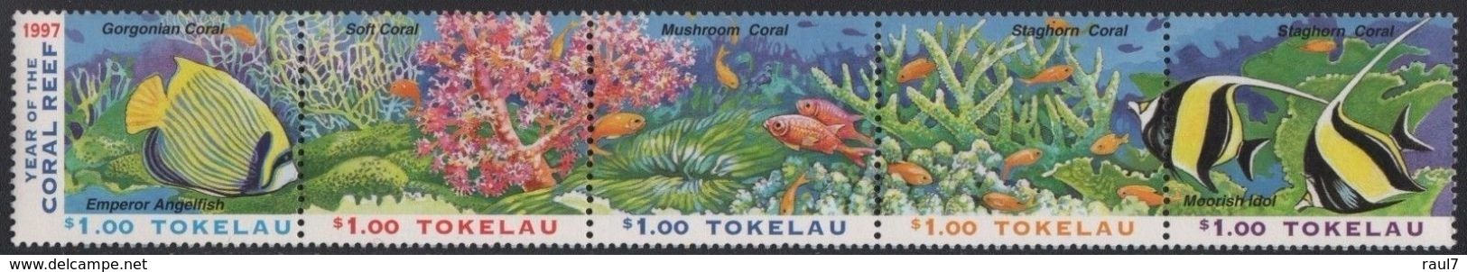 TOKELAU 1997 - Faune Marine, Coraux, Poissons - 5 Val Neuf // Mnh - Tokelau