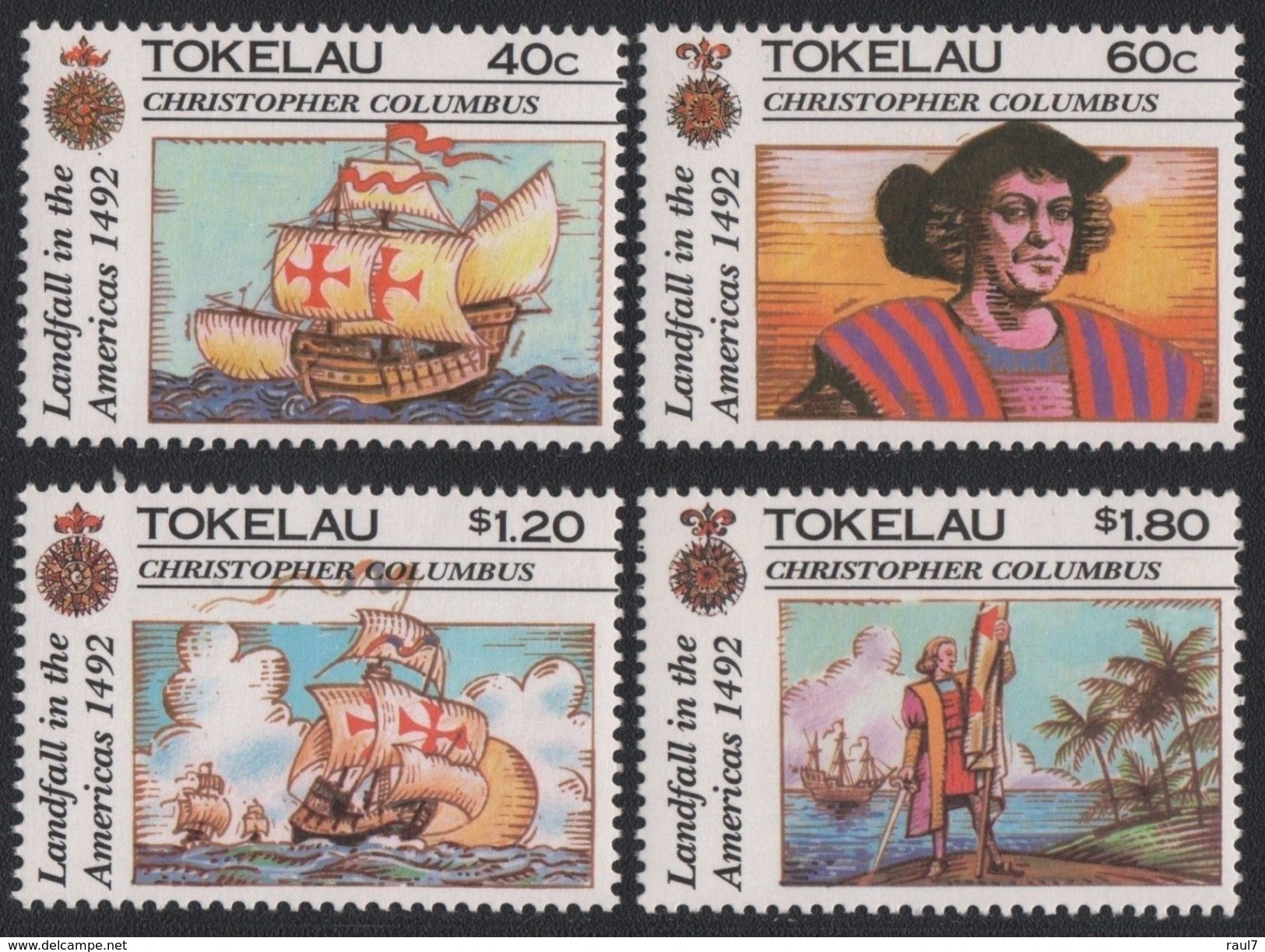 TOKELAU 1992 - Colomb, Bateaux Voiliers - 4 Val Neuf // Mnh - Tokelau