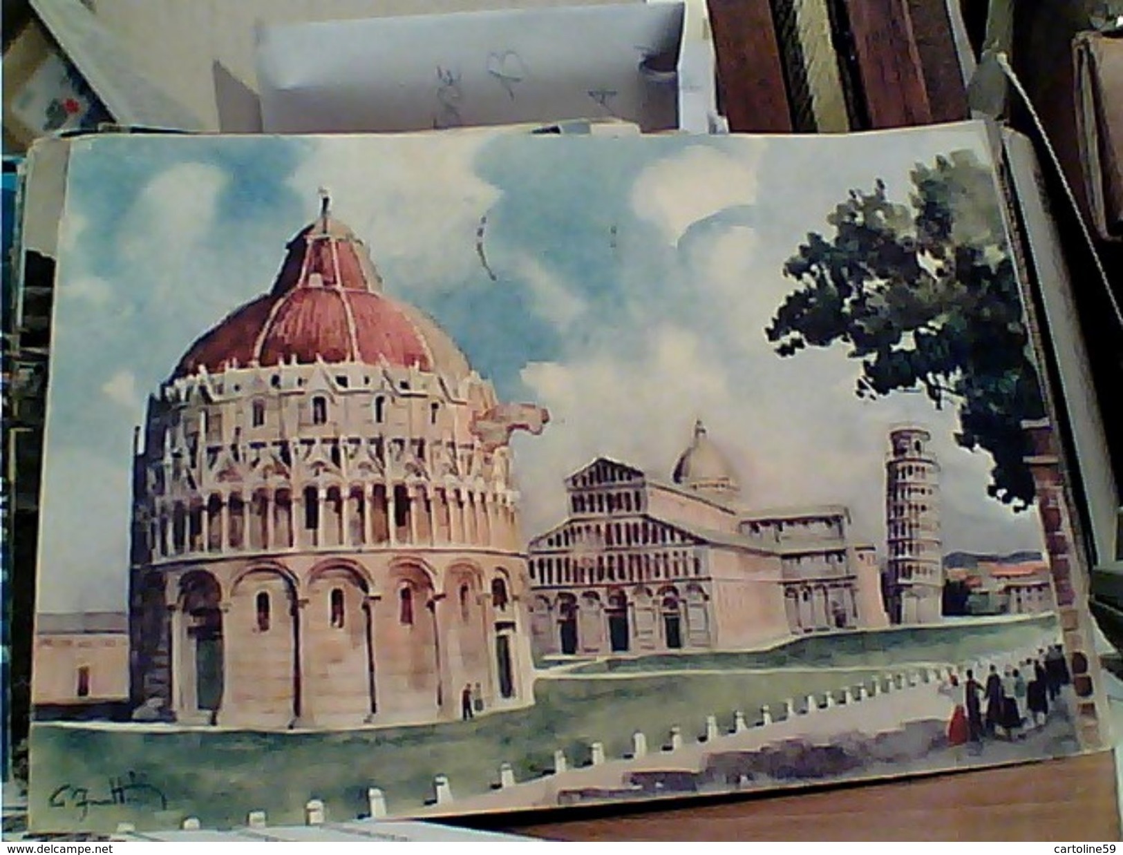 PISA DUOMO BATTISTERO E TORRE PENDENTEI ILLUSTRATA G FRATTINI N1950 GL19577 - Pisa