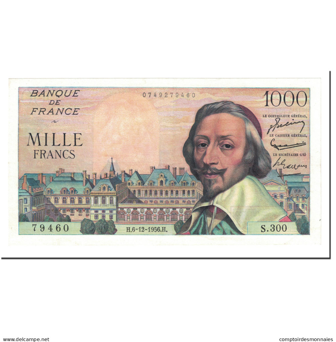 Billet, France, 1000 Francs, 1956, 1956-12-06, SPL+, Fayette:42.24, KM:134a - 1 000 F 1953-1957 ''Richelieu''