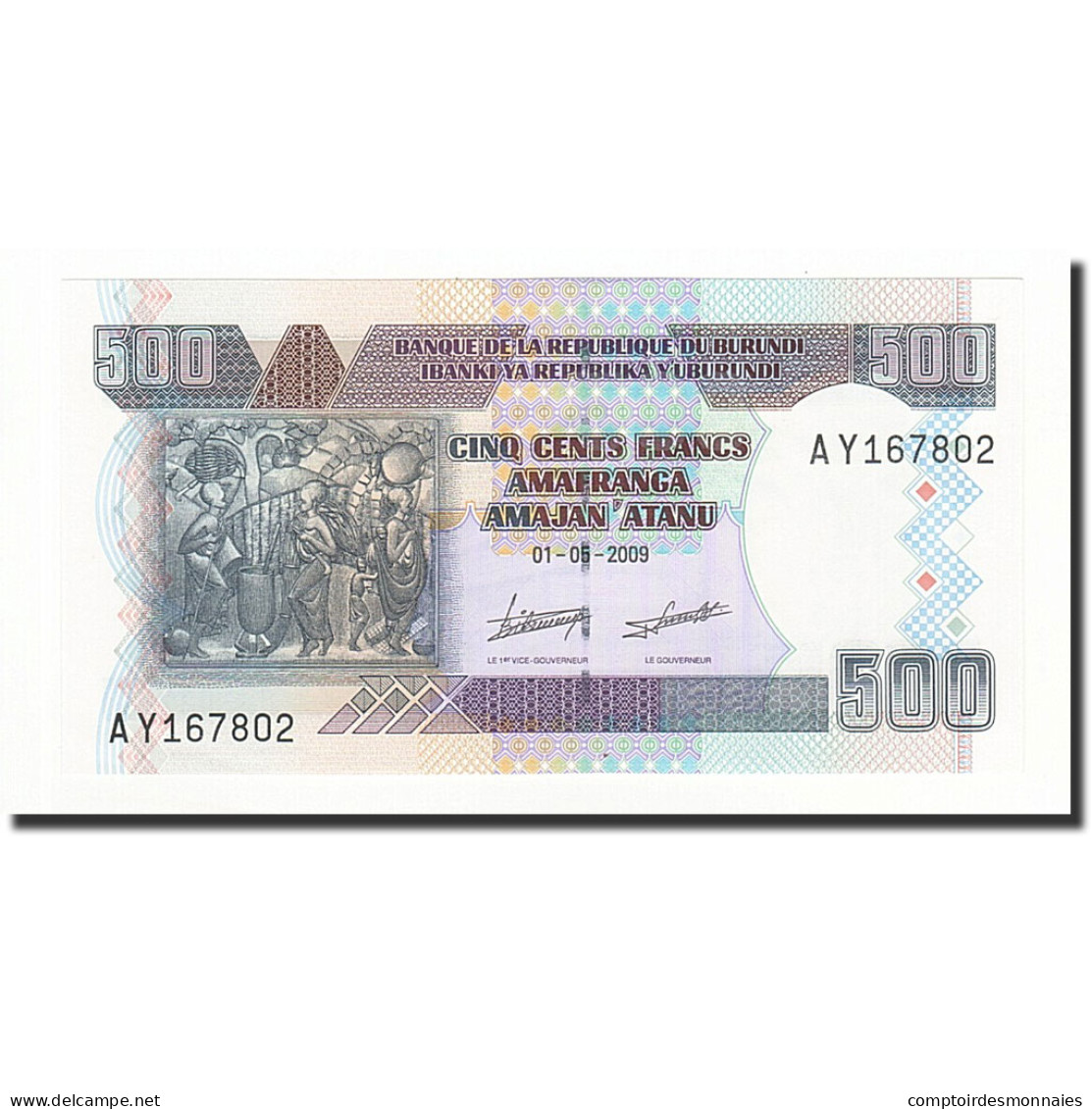 Billet, Burundi, 500 Francs, 2009-05-01, KM:45a, NEUF - Burundi