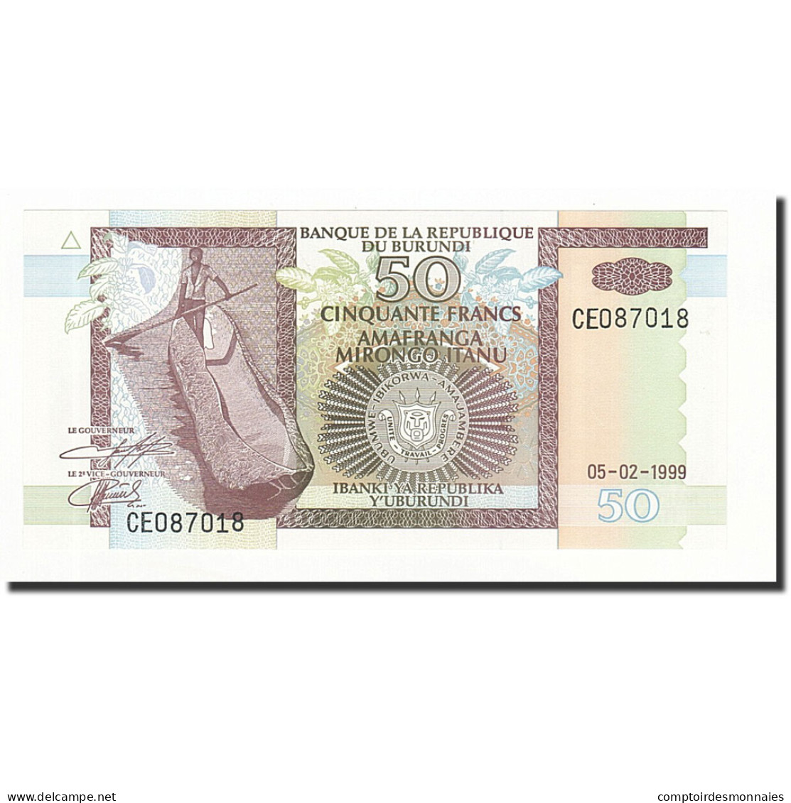 Billet, Burundi, 50 Francs, 1999-02-05, KM:36b, NEUF - Burundi