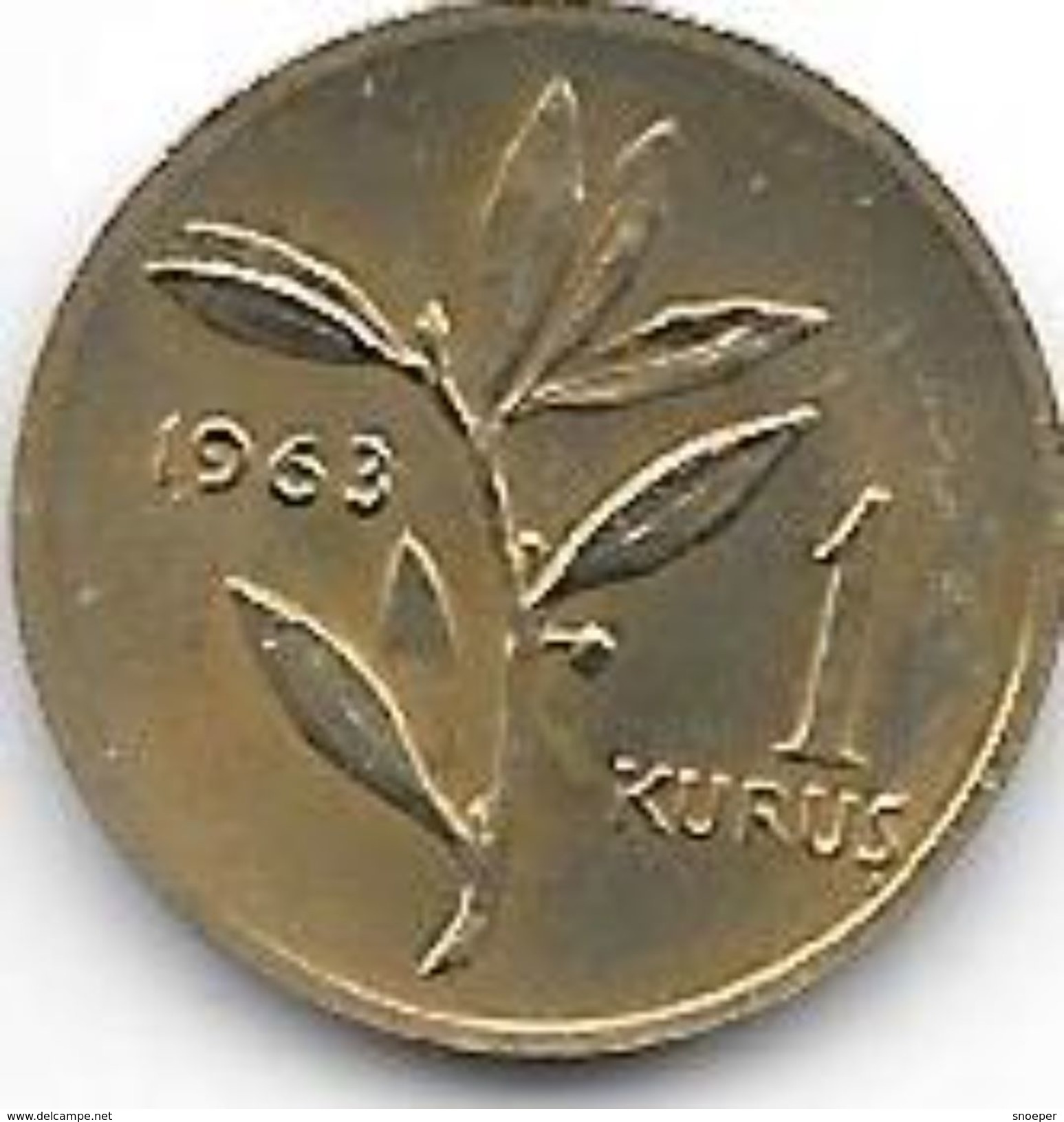 *turkye 1 Kurus 1963  Km 895    Unc!! Catalog Val 2016 = 8,00$ - Turquia