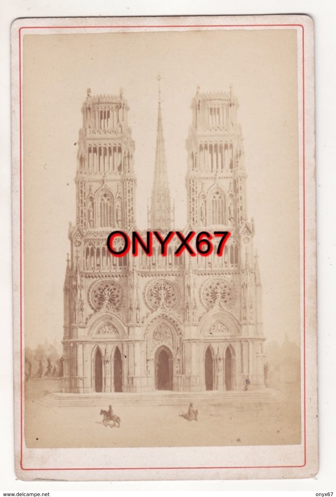PHOTO 16,5 X 11 Cms Cathédrale Sainte Croix D'ORLEANS  (Loiret) Photo Cartonnée Précurseur Avant 1895 - Lieux