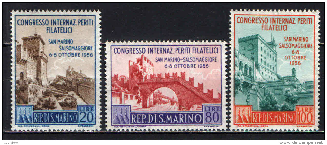 SAN MARINO - 1956 - CONGRESSO INTERNAZIONALE DEI PERITI FILATELICI - NUOVI MNH - Nuevos