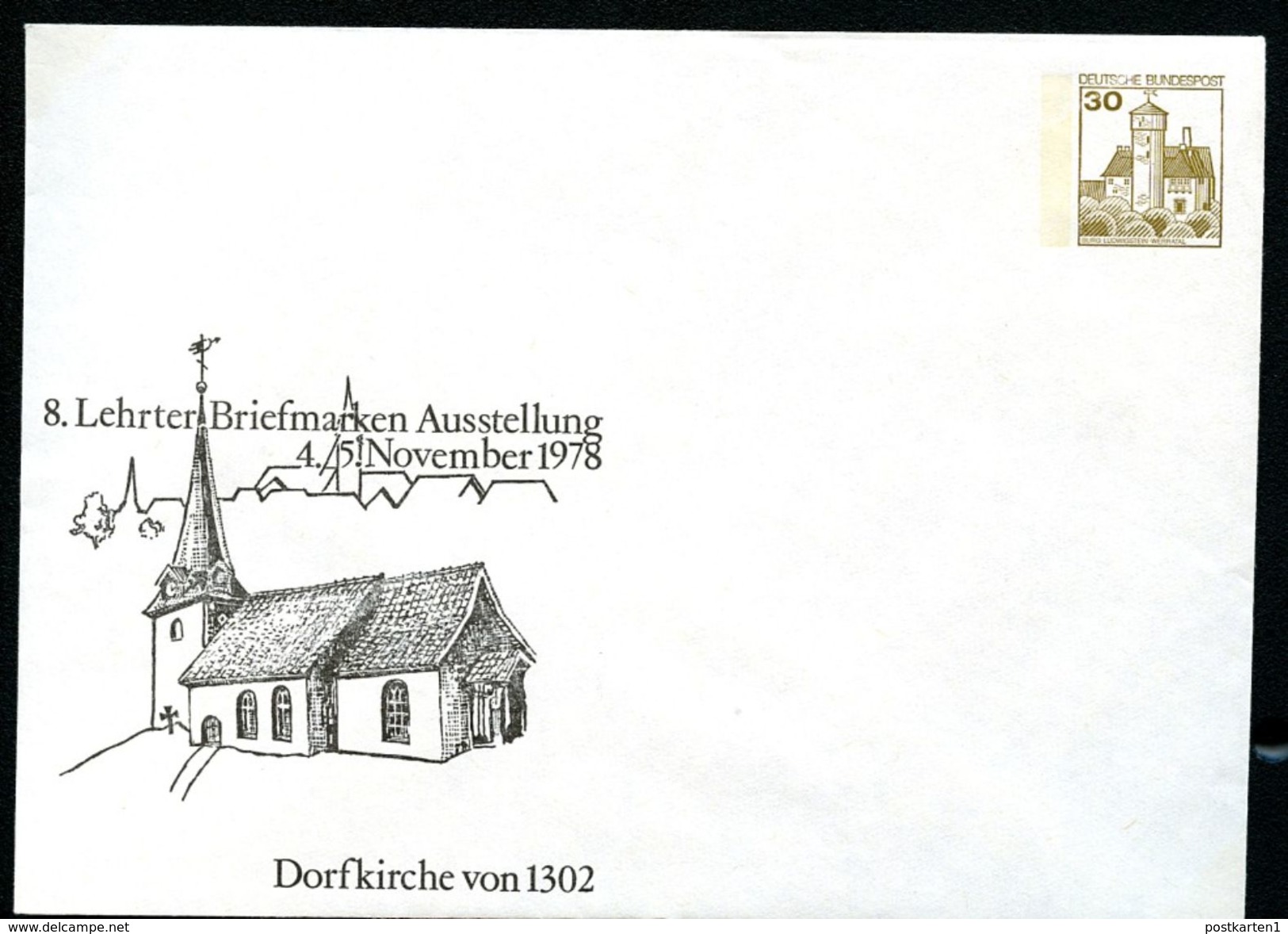 Bund PU108 D2/012b Privat-Umschlag KIRCHE LEHRTE ** 1978 - Enveloppes Privées - Neuves