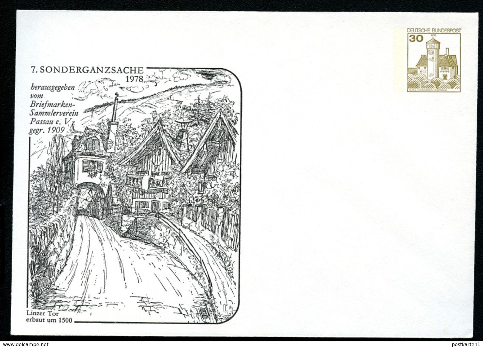 Bund PU108 C2/008 Privat-Umschlag LINZER TOR PASSAU ** 1978 - Private Covers - Mint