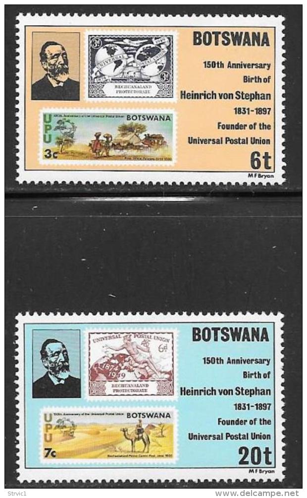 Botswana, Scott # 266-7 MNH Von Stephan, Stamp On Stamp, 1981 - Botswana (1966-...)