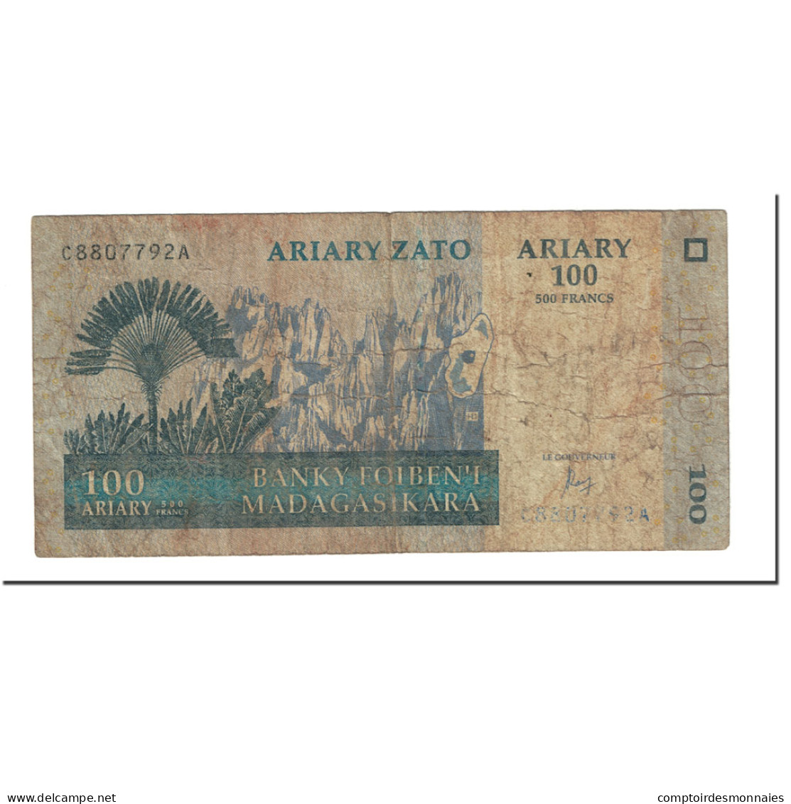 Billet, Madagascar, 100 Ariary, 2004, Undated (2004), KM:86a, B - Madagaskar