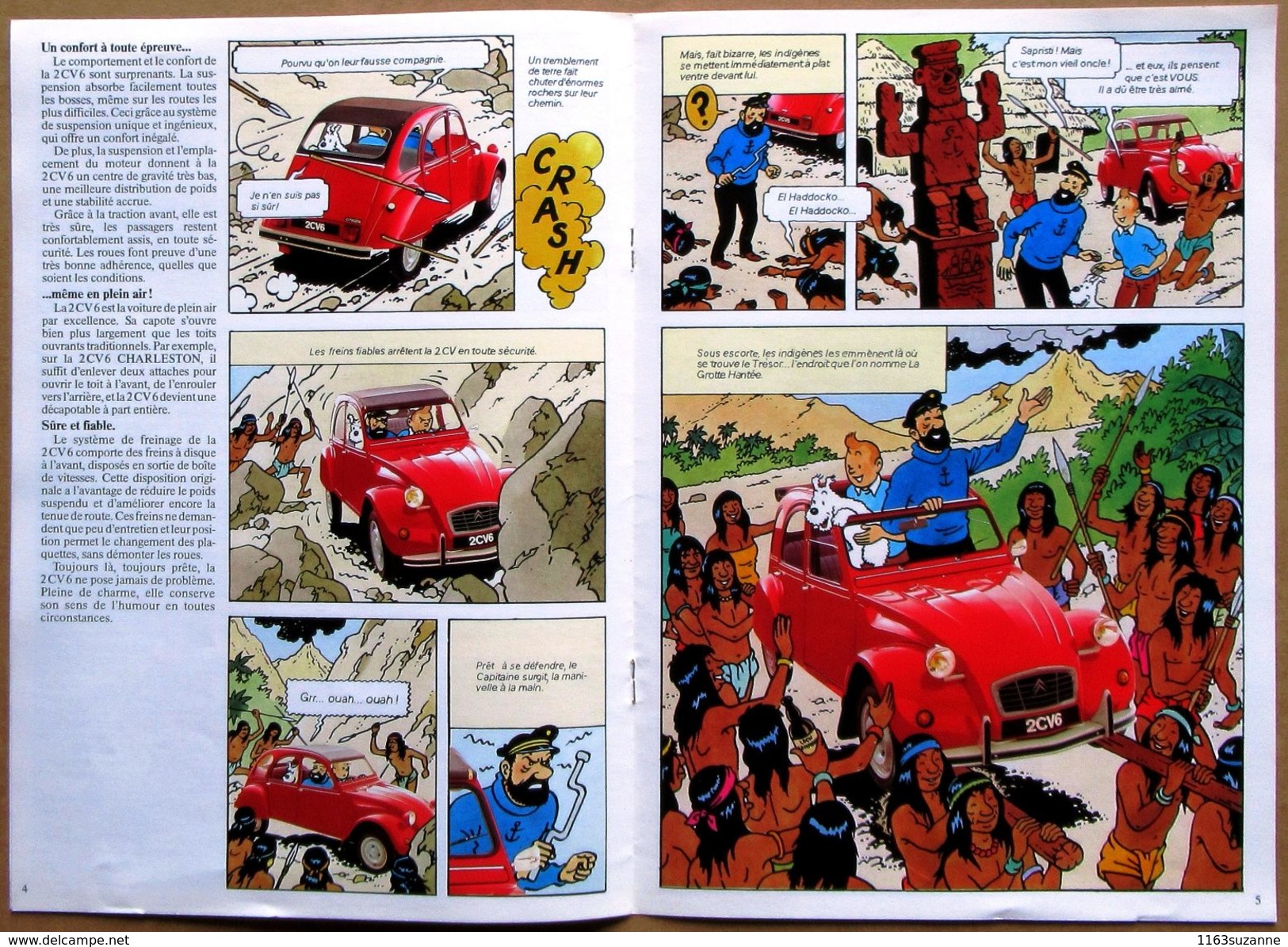 Hergé - Tintin > Brochure Publicitaire Citroën : LES AVENTURES DE LA 2 CV Et De La Grotte Hantée - Hergé