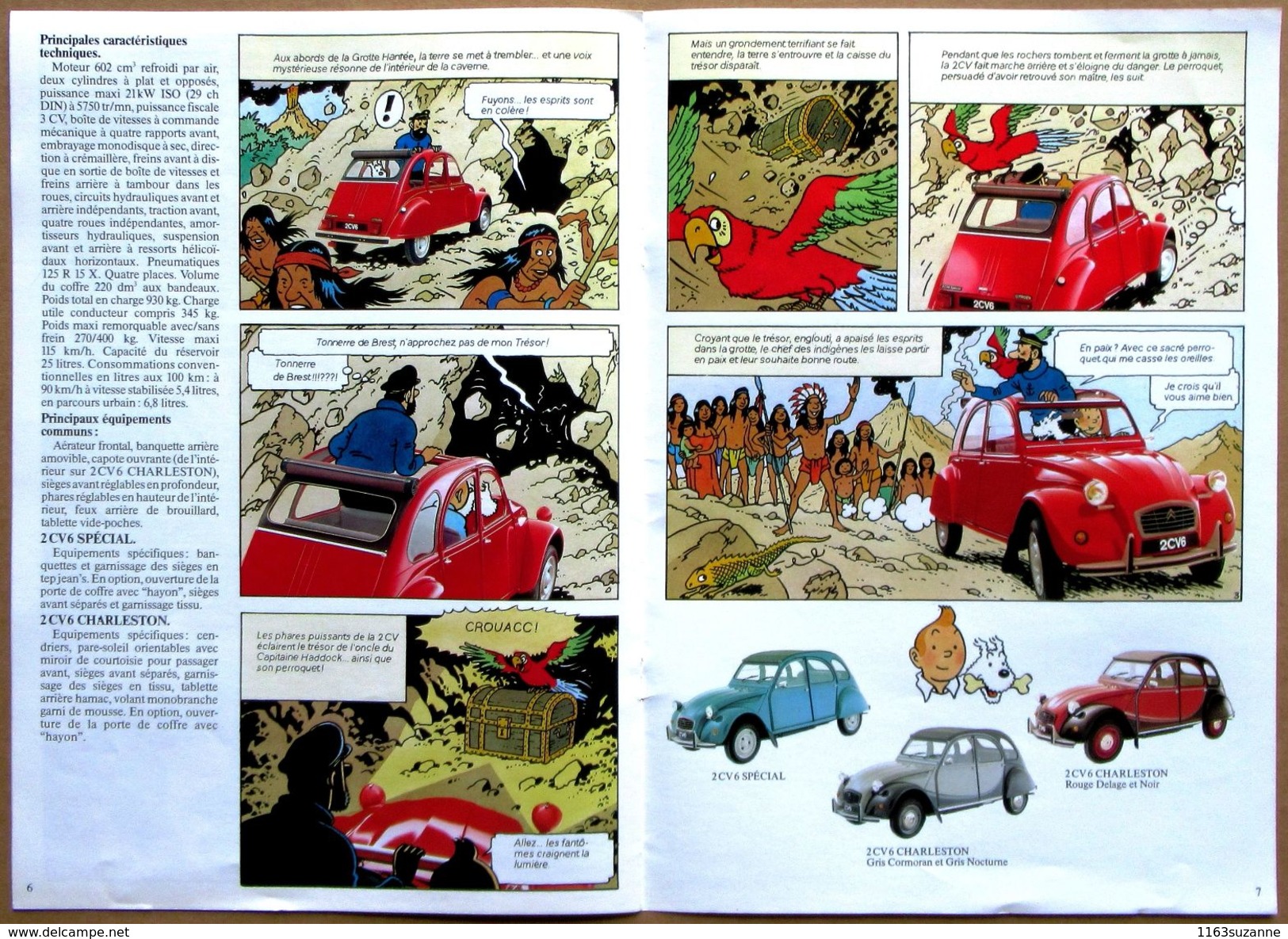 Hergé - Tintin > Brochure Publicitaire Citroën : LES AVENTURES DE LA 2 CV Et De La Grotte Hantée - Hergé