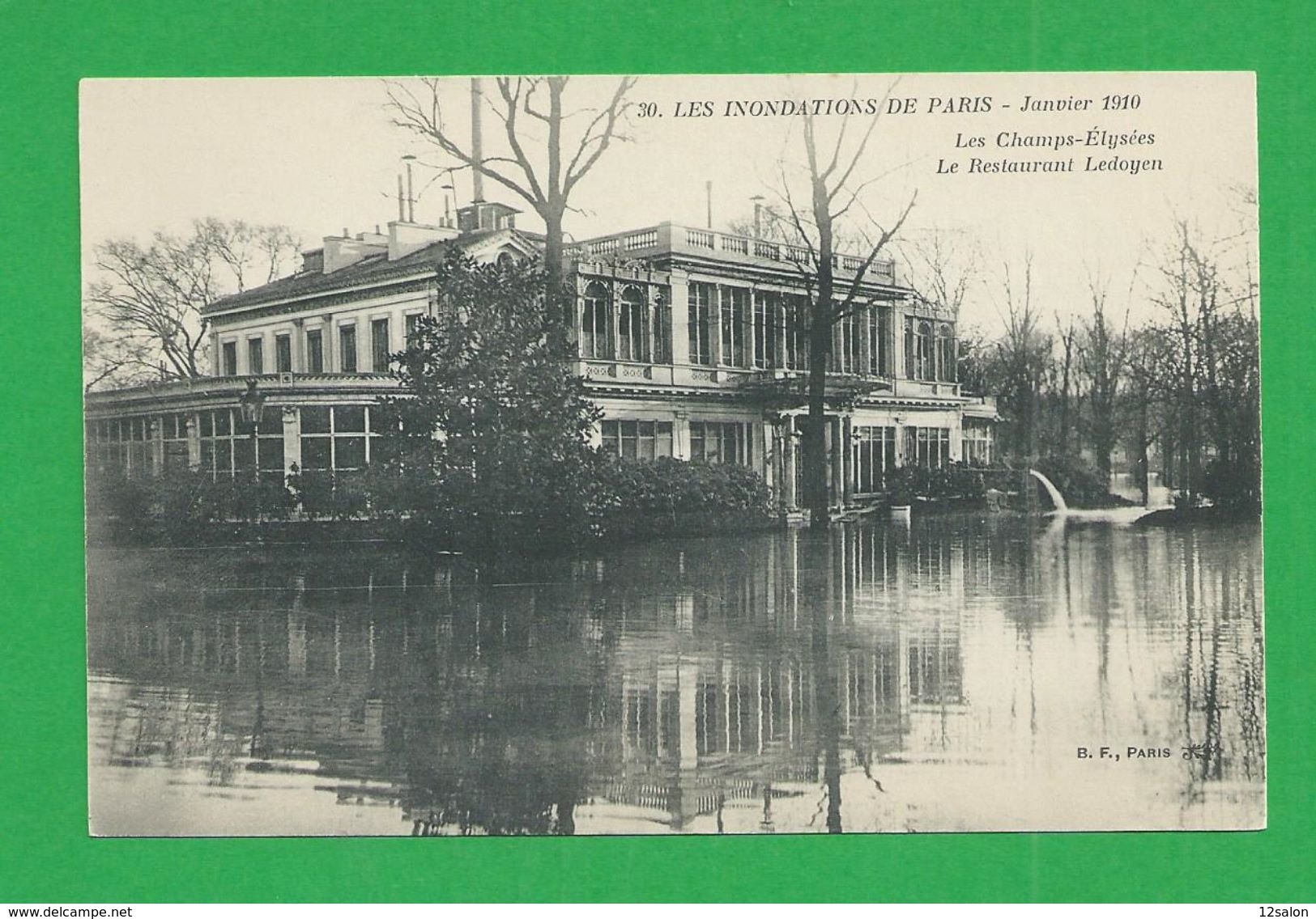 Cartes Postales 75 PARIS INONDATIONS DE 1910 Les Champs Elysées Restaurant Ledoyen - La Crecida Del Sena De 1910