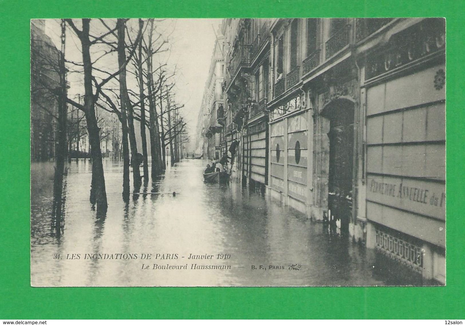 Cartes Postales 75 PARIS INONDATIONS DE 1910 Boulevard Haussmann - Paris Flood, 1910