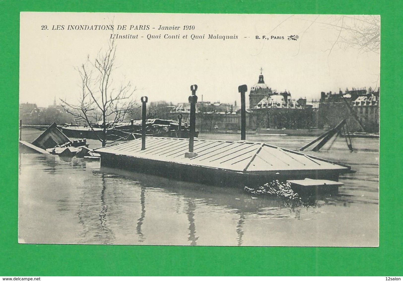 Cartes Postales 75 PARIS INONDATIONS DE 1910 Institut Quai Conti Et Quai Malaquais - De Overstroming Van 1910