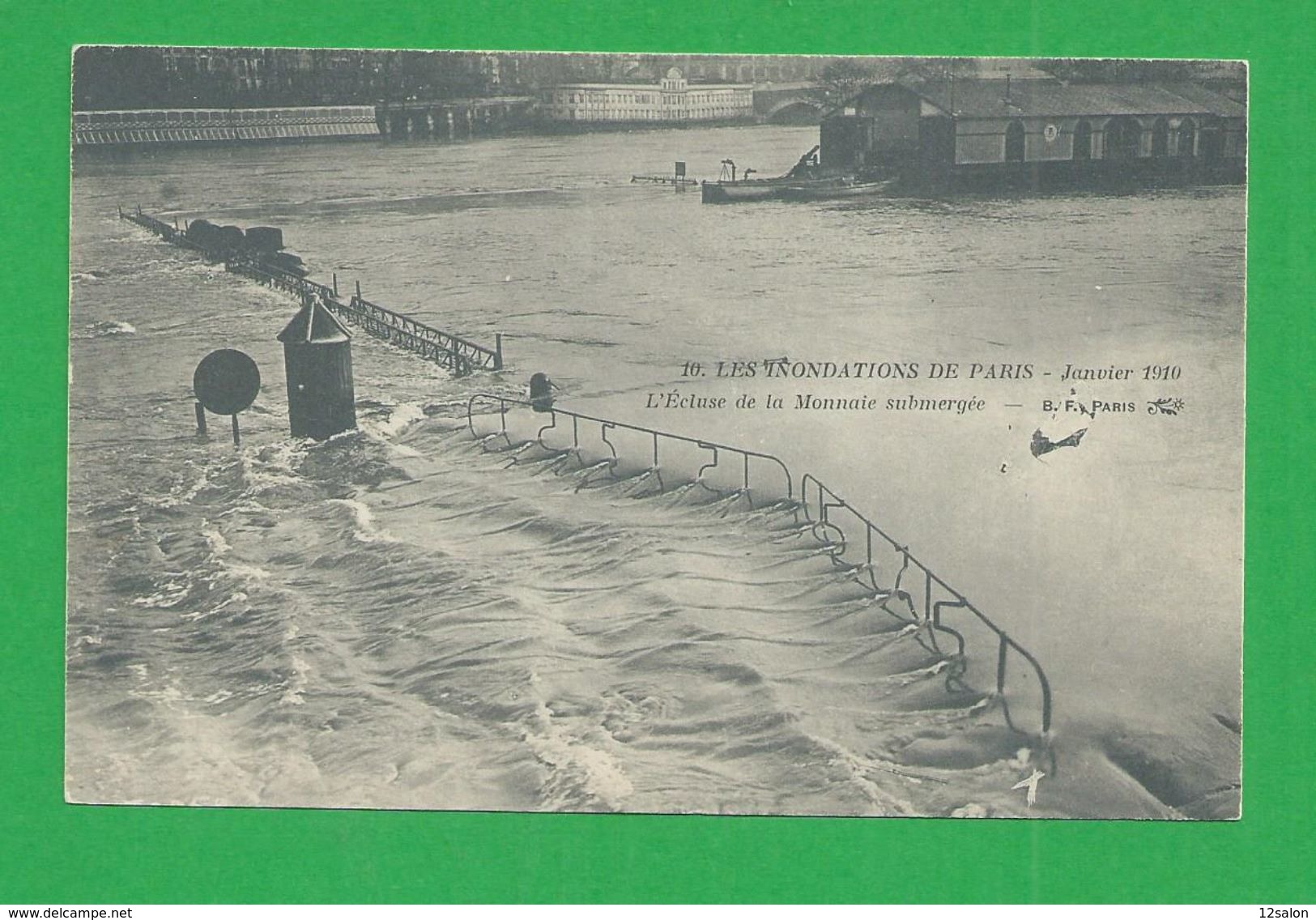 Cartes Postales 75 PARIS INONDATIONS DE 1910 Ecluse De La Monnaie Submergée - Paris Flood, 1910