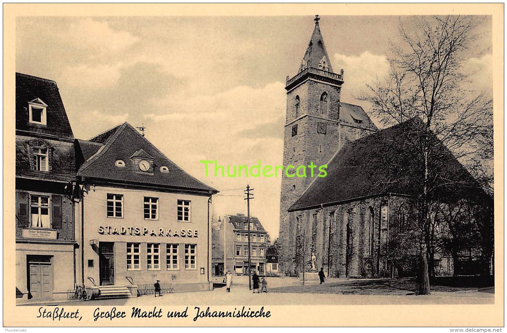 CPA STASSFURT GROSSER MARCKT UND JOHANNISKIRCHE - Stassfurt