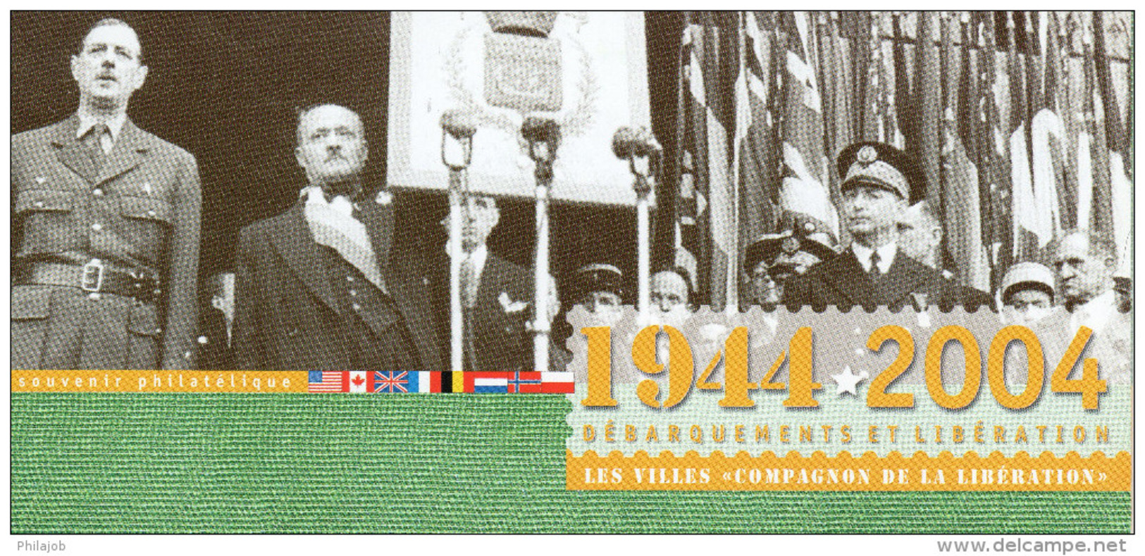 Souvenir Philatélique 1er Jour De 2004 " CHARLES DE GAULLE / VILLES COMPAGNONS DE LA LIBERATION " N° YT 3675. FDC - De Gaulle (Général)