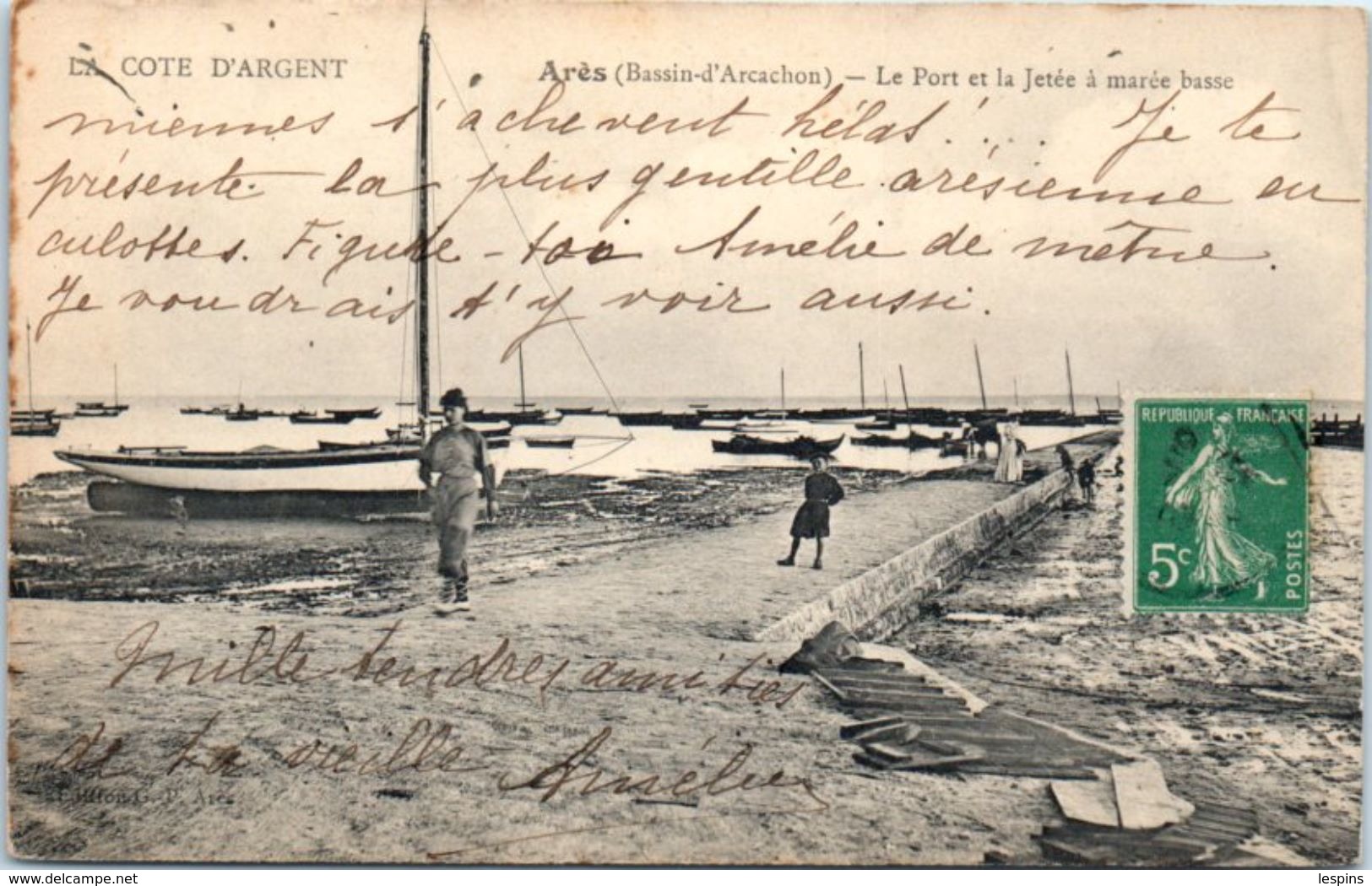 33 - ARES -- Le Port Et La Jetée à Marée Basse - Arès