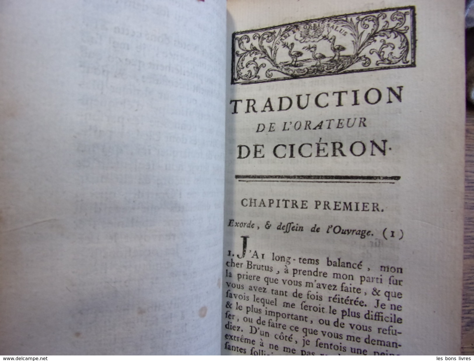 TRADUCTION DU TRAITE DE L'ORATEUR DE CICÉRON MDCCLXVIII - Before 18th Century