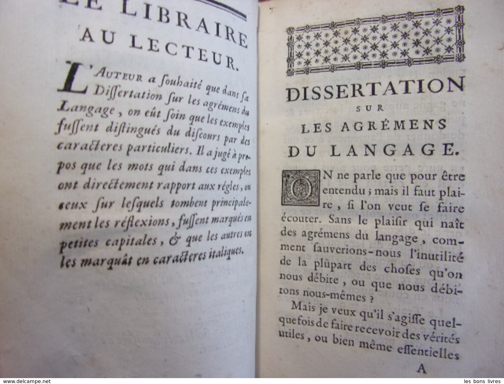 Les Agrémens Du Langage & Les Bautez Et Défauts De La Poésie M. De Gamaches, MDCCXLIX - Antes De 18avo Siglo