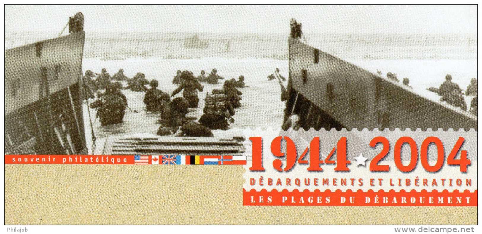 Souvenir Philatélique 1er Jour De 2004 "  LIBERATION : LES PLAGES DU DEBARQUEMENT / DE GAULLE " N° YT 3675. FDC - De Gaulle (General)