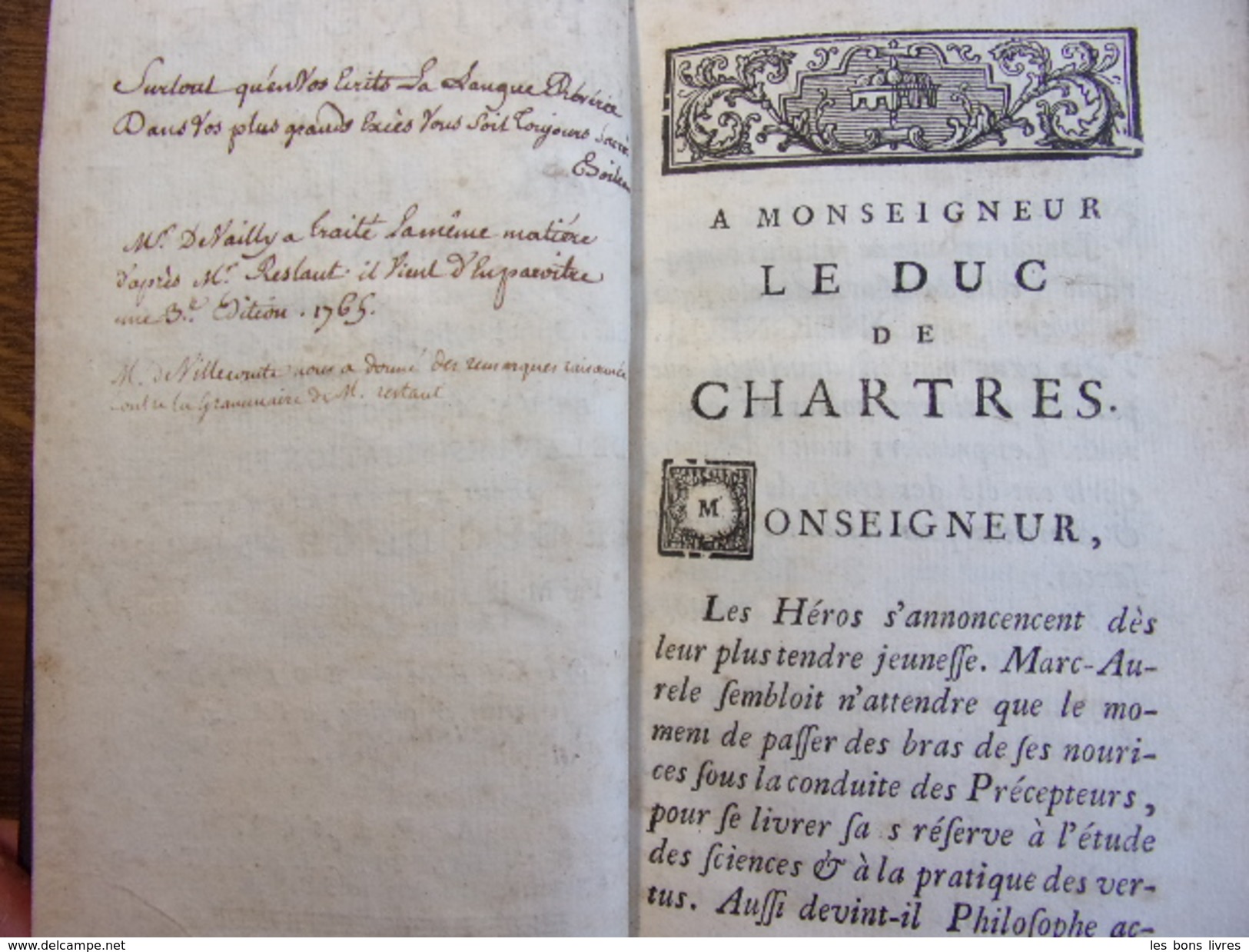 PRINCIPES GÉNÉRAUX ET RAISONNES DE LA GRAMMAIRE FRANCOISE Ex-libris Manuscrit - Jusque 1700