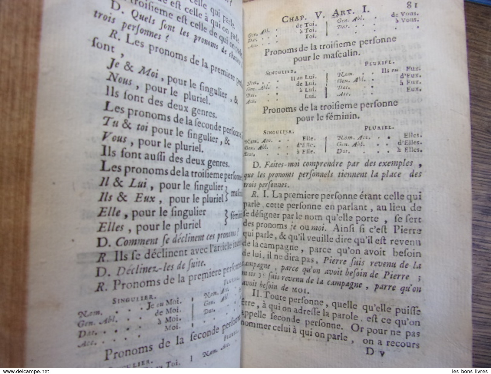 PRINCIPES GÉNÉRAUX ET RAISONNES DE LA GRAMMAIRE FRANCOISE ex-libris manuscrit