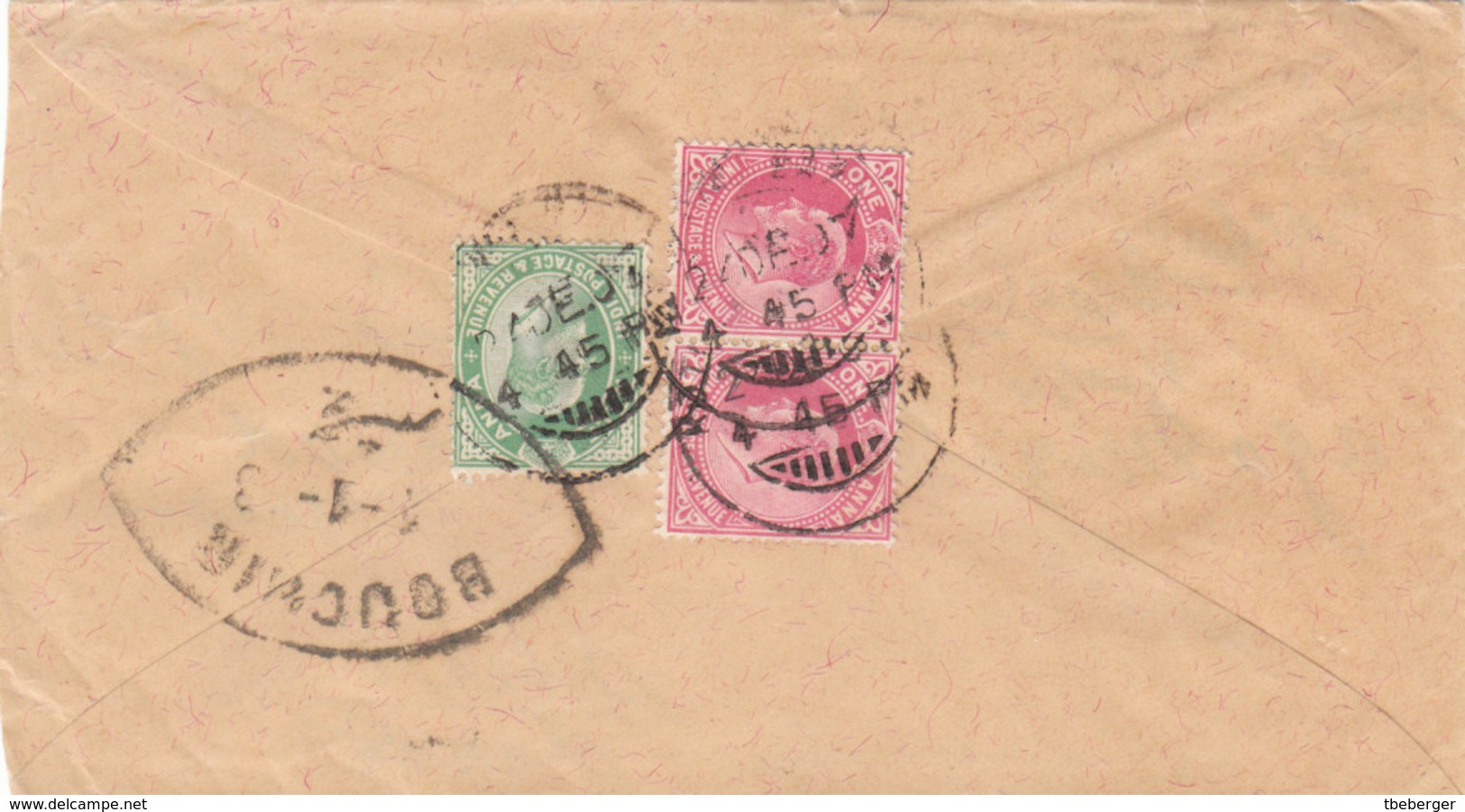 India 1907 BOMBAY 2 * 1a & ½a Via BOUSHIR To Shiraz Persia (18) - 1902-11  Edward VII