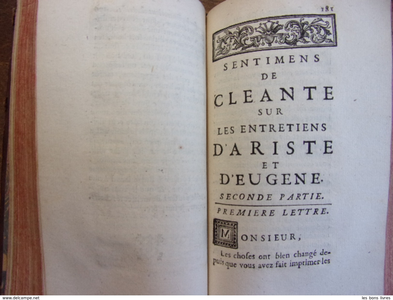 SENTIMENS DE CLEANTE SUR LES ENTRETIENS D'ARISTIDE ET D’EUGÈNE Barbier D'Aucour - Before 18th Century