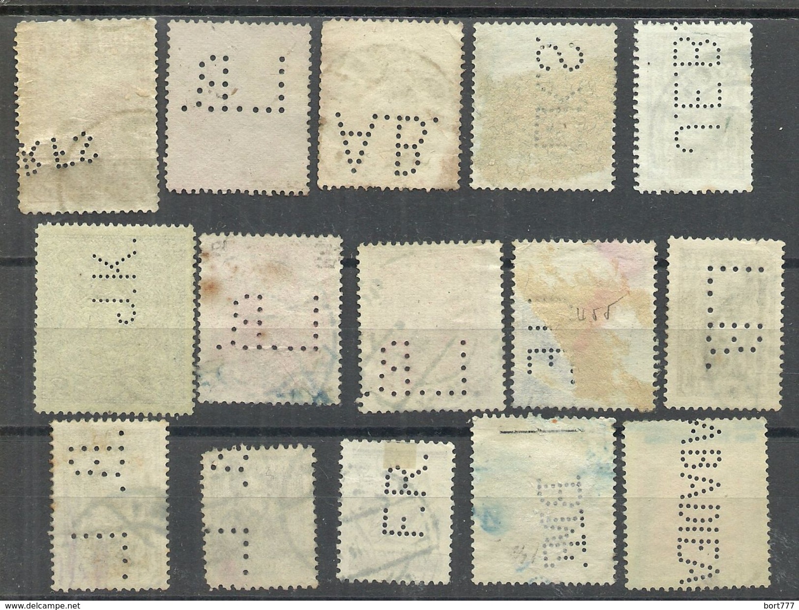 Perfins Austria, 15 Old Stamps - Lots & Kiloware (max. 999 Stück)