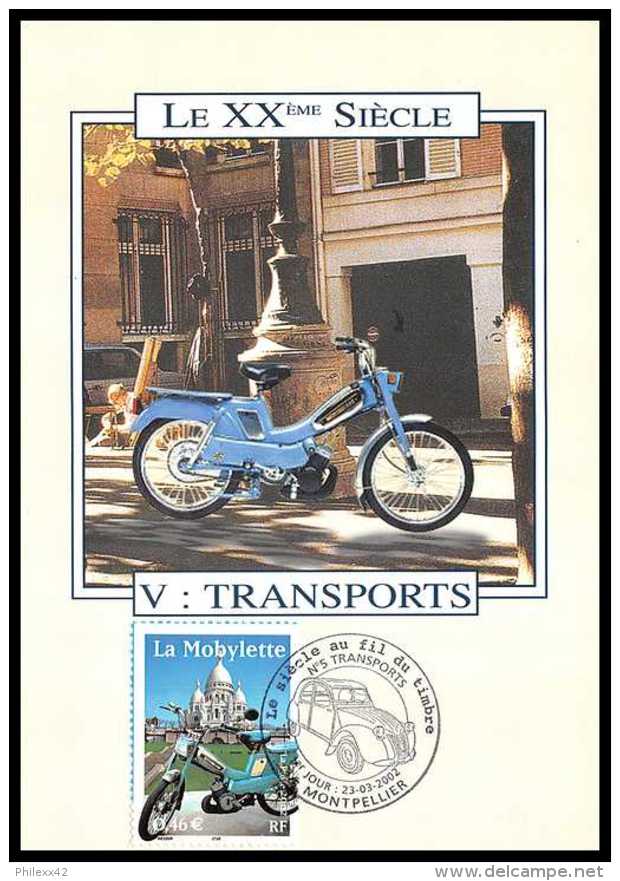 5316/ Carte Maximum (card) France N°3472 Le Siécle Au Fil Du Timbre,Transports: La Mobylette - 2000-2009