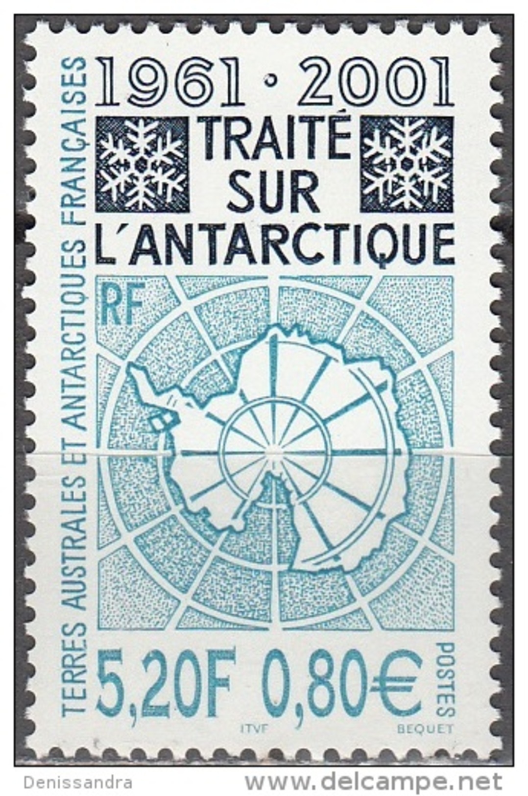 TAAF 2001 Yvert 306 Neuf ** Cote (2015) 7.00 Euro 40 Ans Traité Sur L'Antarctique - Nuevos