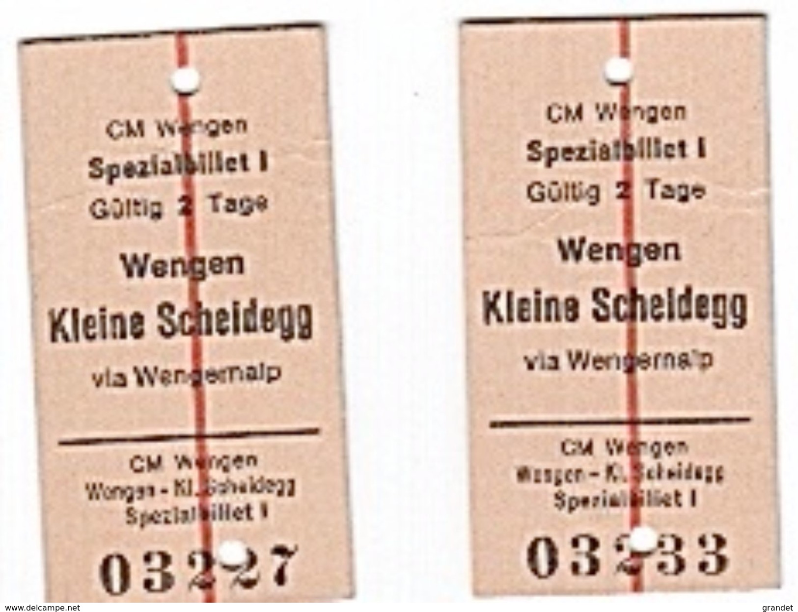 WENGEN - KLEINE SCHEIDEGG - 1980 - TICKET - TRAIN - BILLET - - Ferrocarril