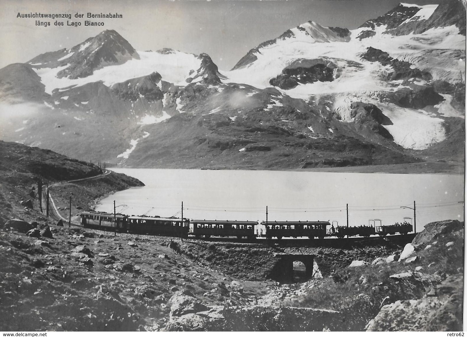 BERNINA - BAHN → Aussichtswagenzug Beim Lago Bianco Anno 1934 - Sonstige & Ohne Zuordnung