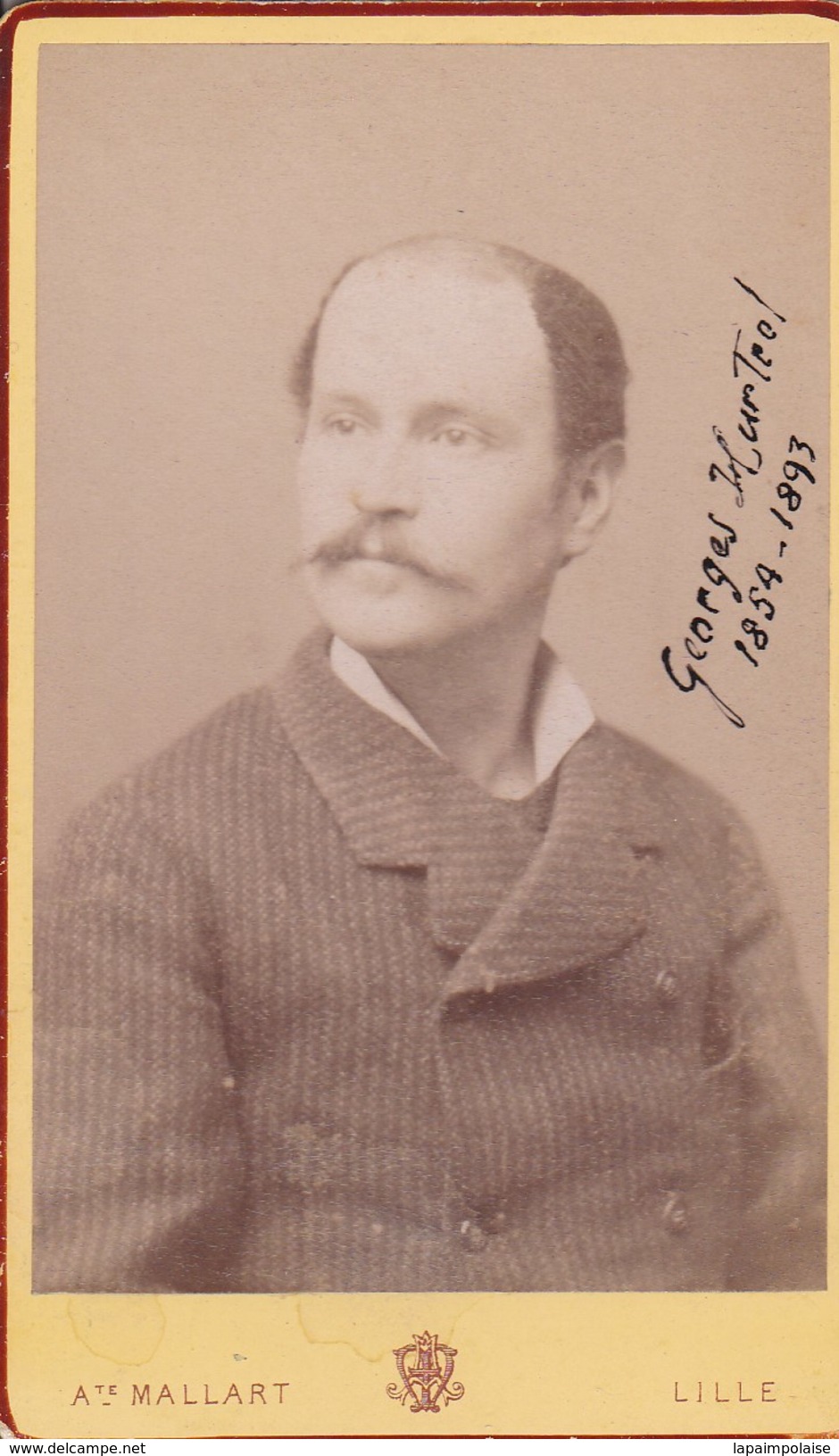 Photos Originales  Anciennes CDV   Photo Homme Georges  Hurtrel Photo Mallart Lille 1880 Ref 137 - Anciennes (Av. 1900)