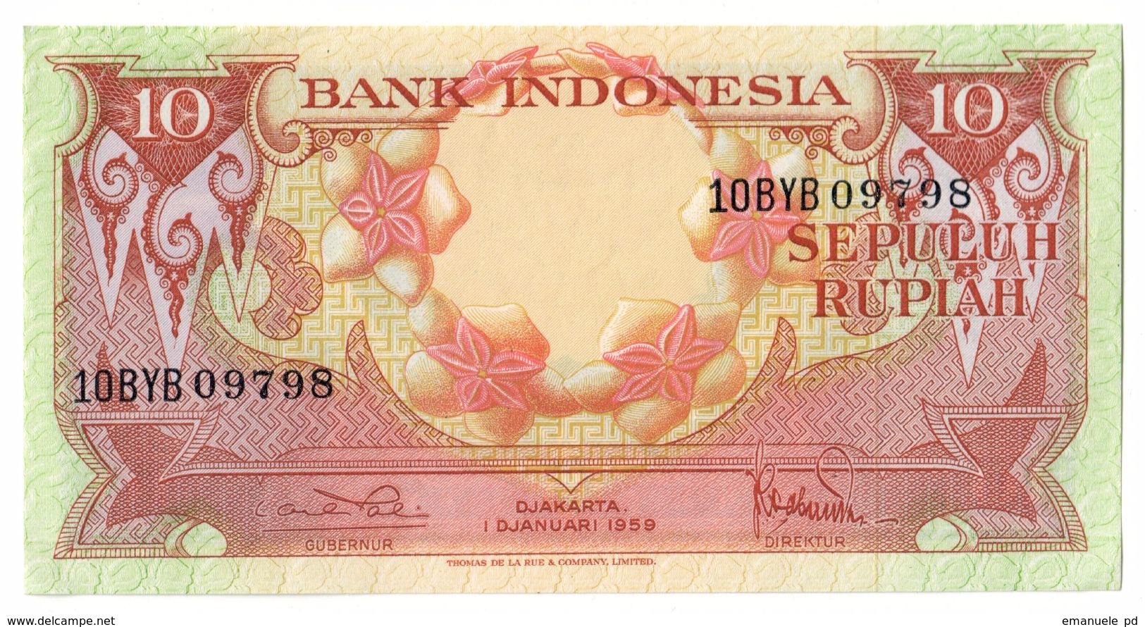 Indonesia 10 Rupiah 1959  AUNC .J. - Indonesia