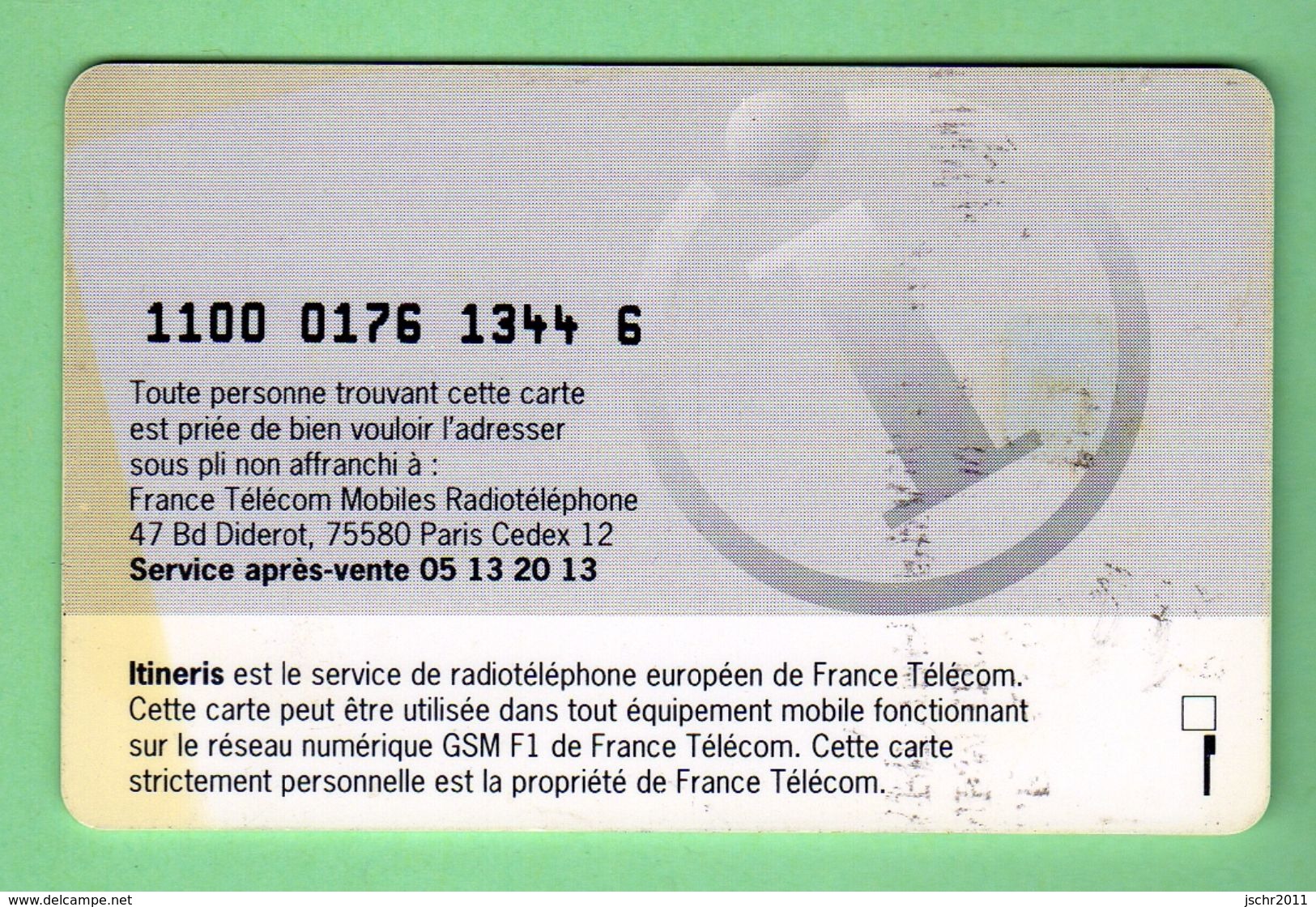 FRANCE TELECOM *** CARTE ITINERIS *** (A7-P8) - Nachladekarten (Handy/SIM)