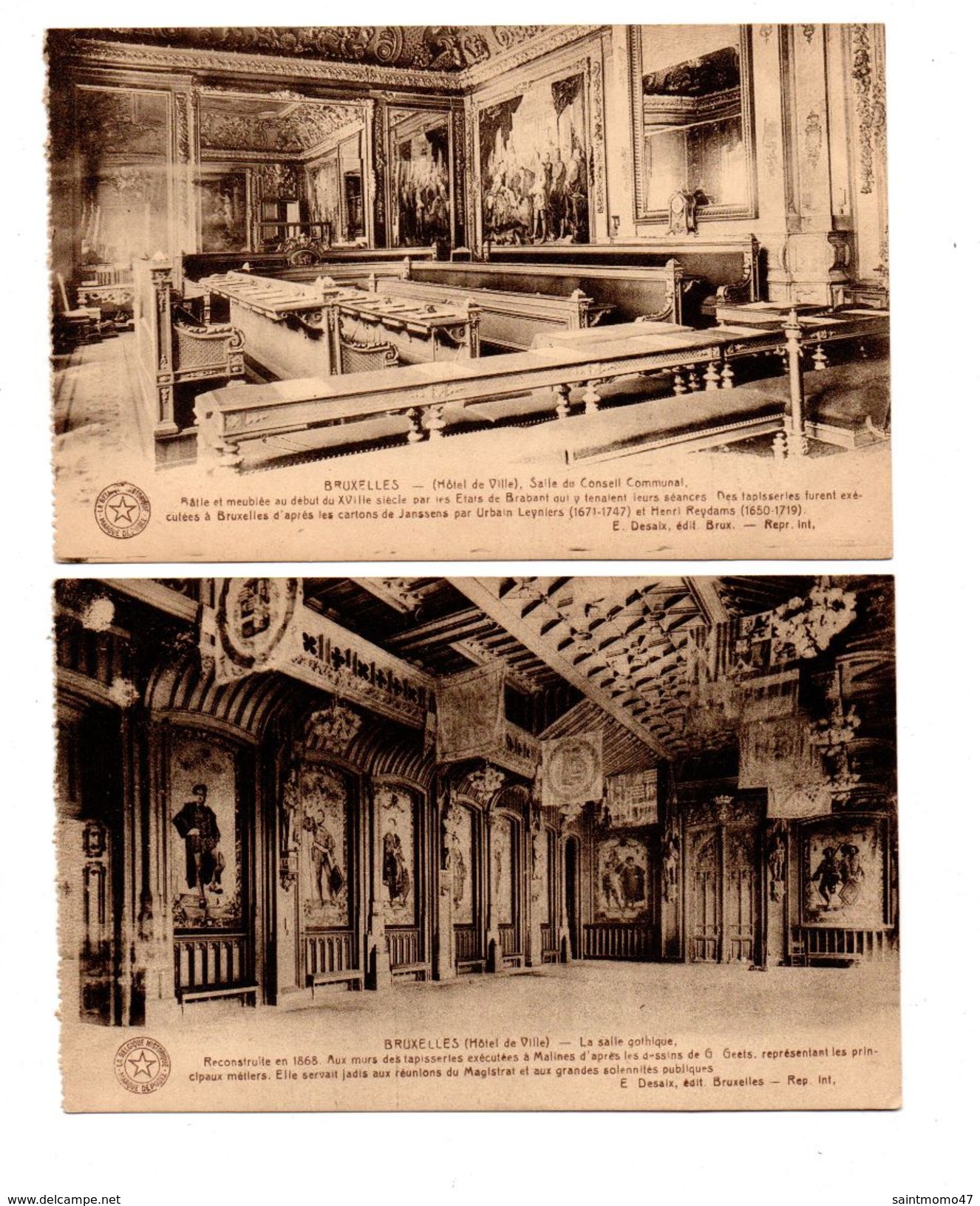 BELGIQUE . BRUXELLES . HÔTEL DE VILLE . 2 CARTES POSTALES - Réf. N°6153 - - Lotes Y Colecciones