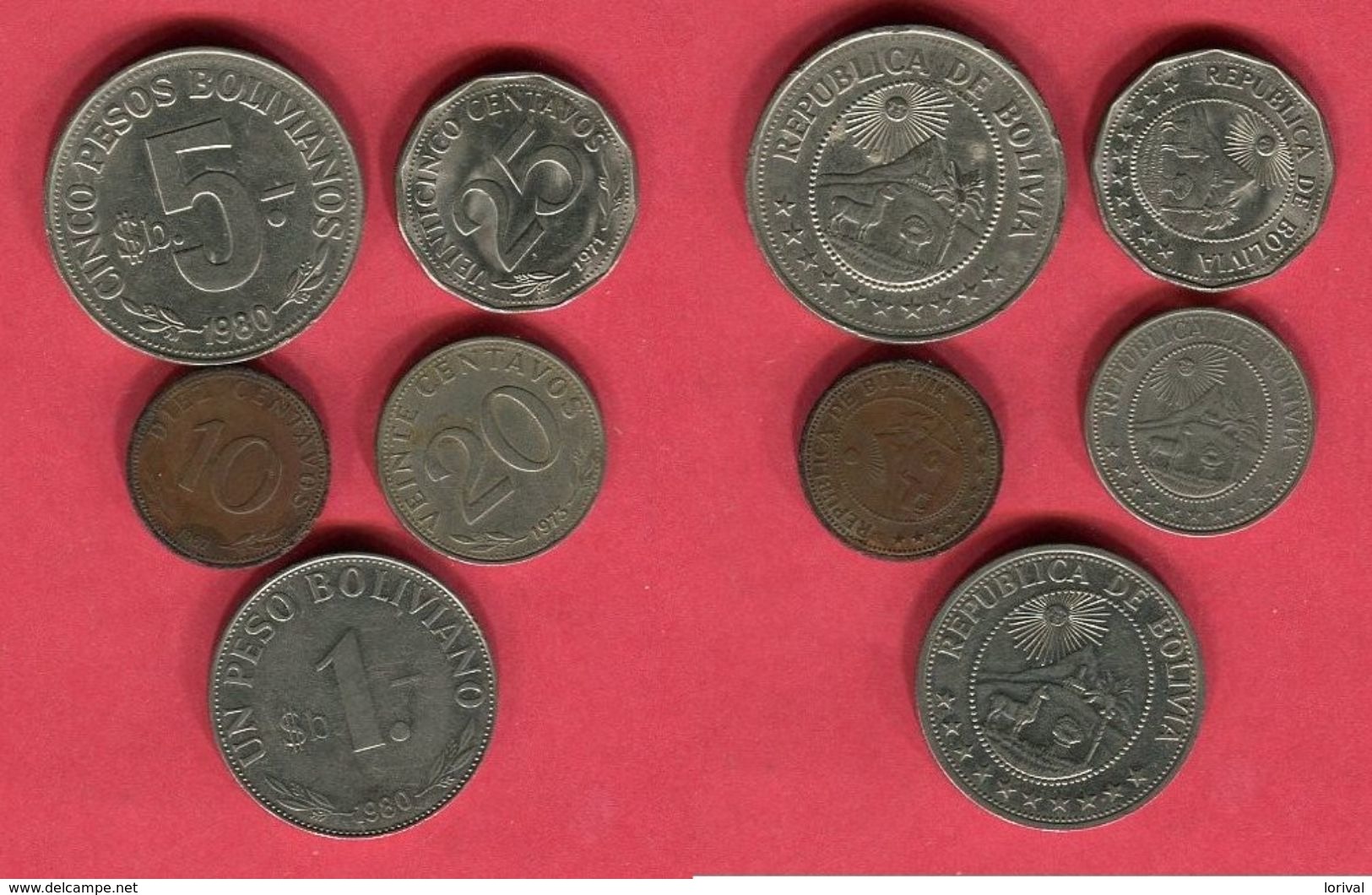 LOT 5 MONNAIES DIFFERENTES TB+ 4 - Bolivia