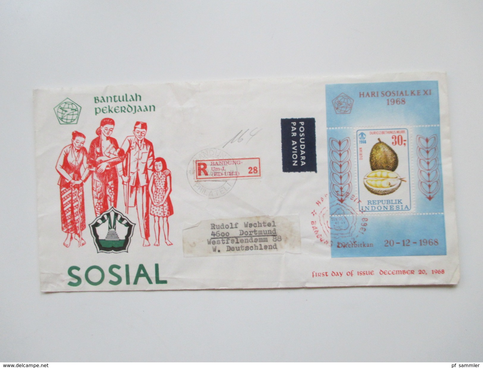 Indonesien 125 Stk. 1954 - 84 FDC / R-Briefe / Luftpost Alles Echt Gelaufen! Einige Blocks 80er Jahre Und 1 Numisbrief. - Indonésie