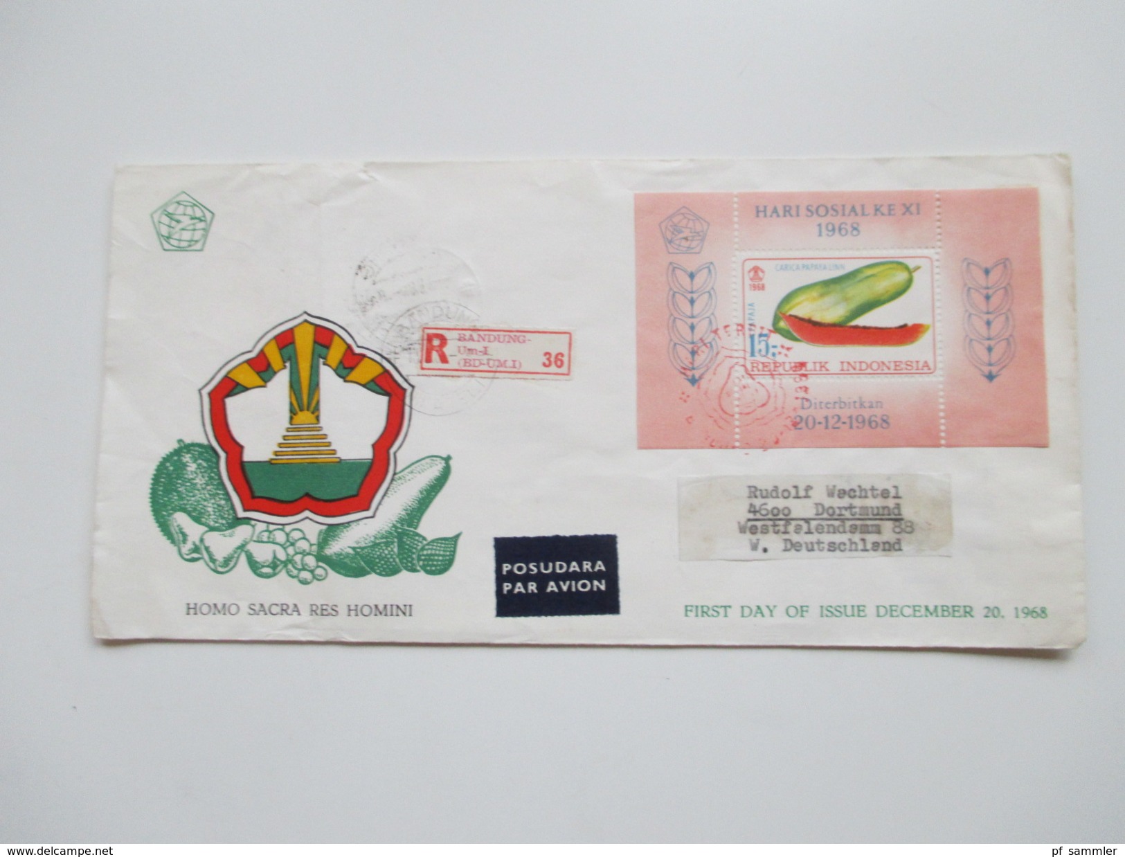 Indonesien 125 stk. 1954 - 84 FDC / R-Briefe / Luftpost alles echt gelaufen! Einige Blocks 80er Jahre und 1 Numisbrief.