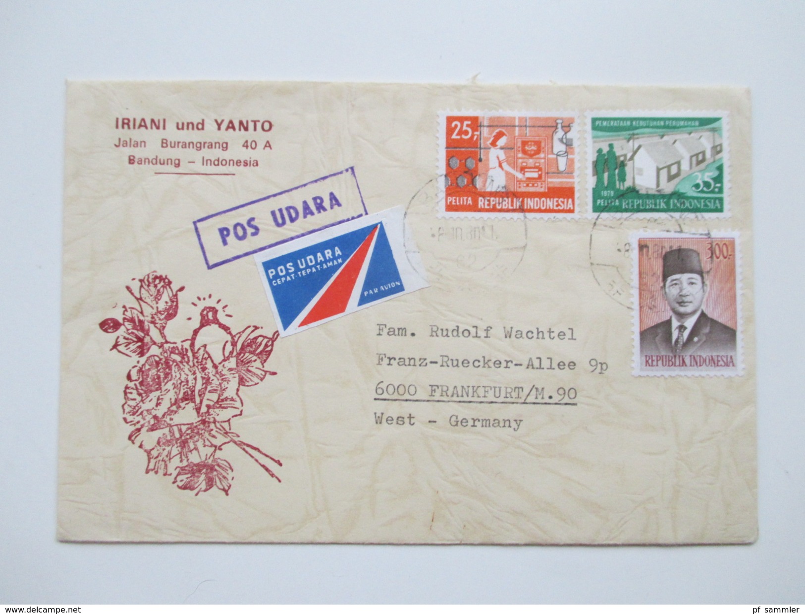 Indonesien 125 stk. 1954 - 84 FDC / R-Briefe / Luftpost alles echt gelaufen! Einige Blocks 80er Jahre und 1 Numisbrief.