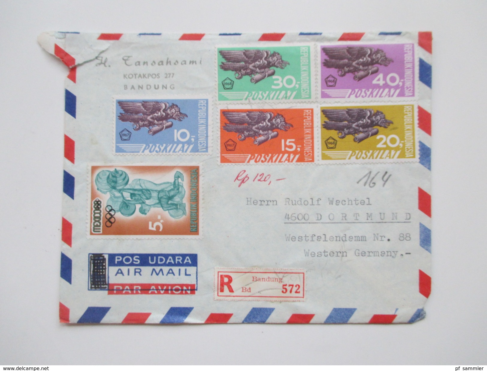 Indonesien 125 stk. 1954 - 84 FDC / R-Briefe / Luftpost alles echt gelaufen! Einige Blocks 80er Jahre und 1 Numisbrief.