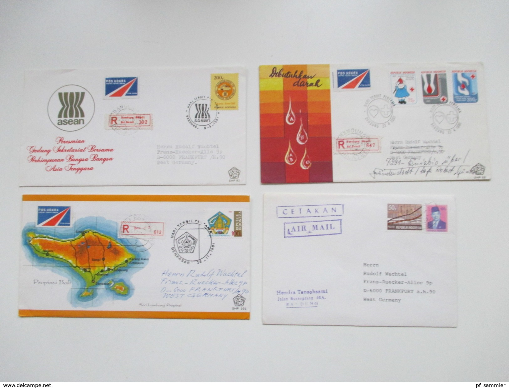 Indonesien 125 stk. 1954 - 84 FDC / R-Briefe / Luftpost alles echt gelaufen! Einige Blocks 80er Jahre und 1 Numisbrief.