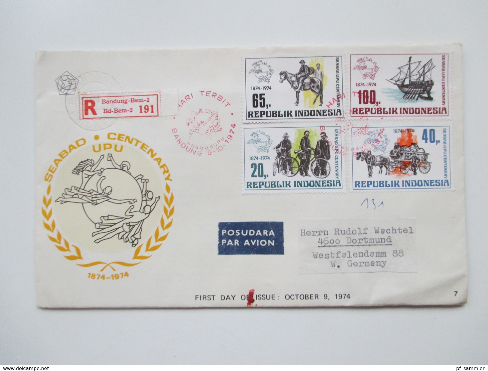 Indonesien 125 stk. 1954 - 84 FDC / R-Briefe / Luftpost alles echt gelaufen! Einige Blocks 80er Jahre und 1 Numisbrief.